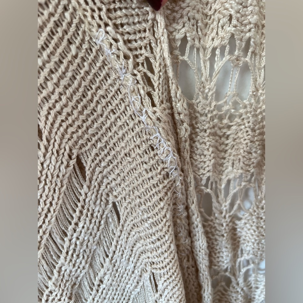 Boho Fringed Open Short-Sleeve Cardigan - image 4